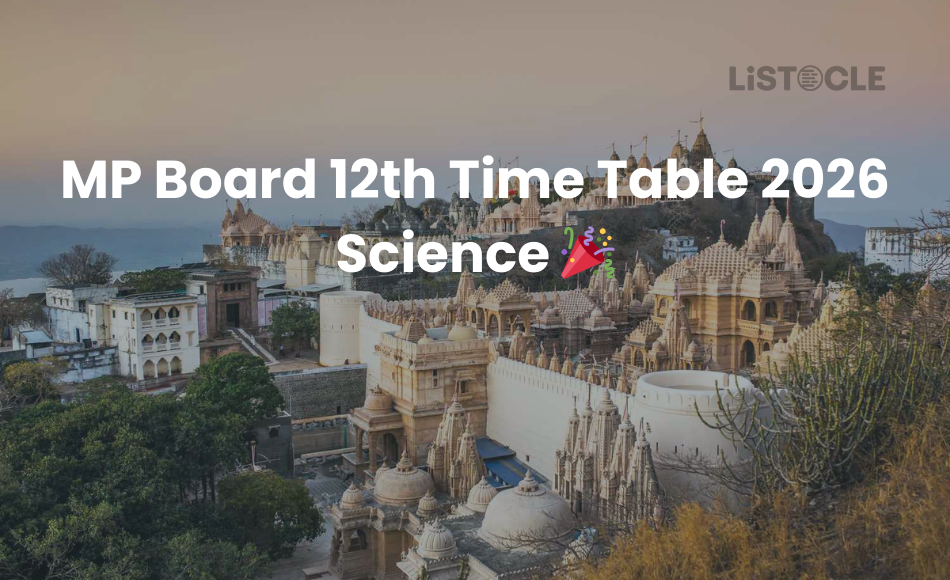 MP Board 12th Time Table 2026 Science
