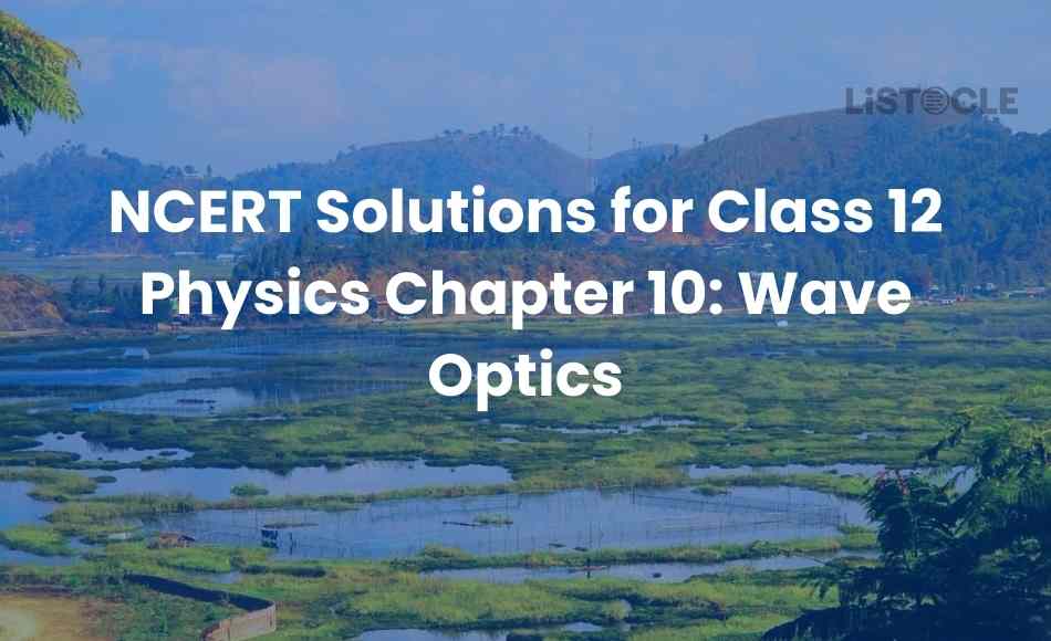 NCERT Solutions for Class 12 Physics Chapter 10 Wave Optics