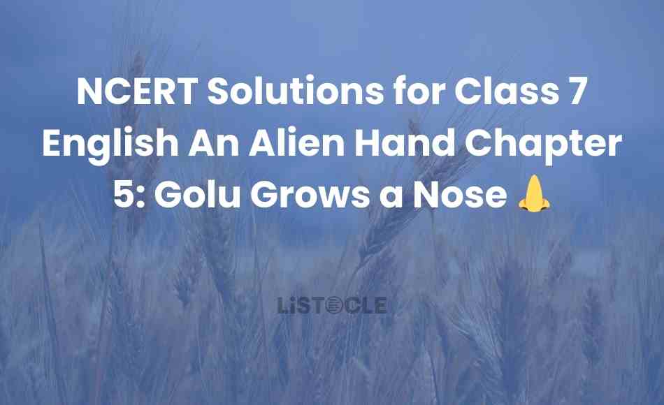 NCERT Solutions for Class 7 English An Alien Hand Chapter 5 Golu Grows a Nose