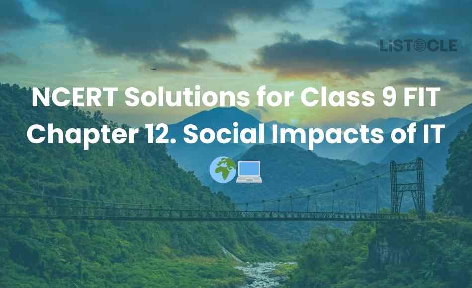 NCERT Solutions for Class 9 FIT Chapter 12. Social Impacts of IT